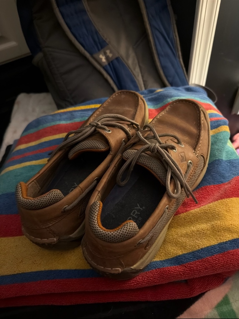 Sperry Men's Brown Leather Slip-On Boat Shoes